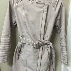 Kenneth Cole Women's Beige Belted Jacket/Coat